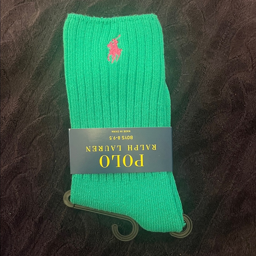 Polo by Ralph Lauren Vibrant Green Boys Casual Socks 💕